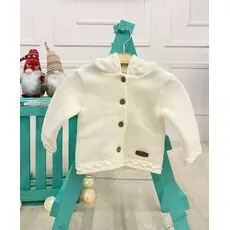 Baby Knitted Jacket White - საბავშვო მოსაცმელი