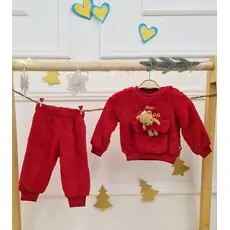 Cute Bear 2 In 1 Set Red  - საბავშვო ტანსაცმლის ნაკრები