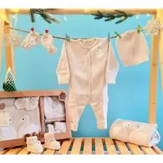Cute Swan Knitted Clothes Set Beige - საბავშვო ტანსაცმლის ნაკრები