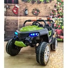 Buggy Explorer Jeep Green - ელექტრო მანქანა კაუჩუკის საბურავებით