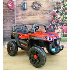 Polaris Off-Road Jeep Red  - ელექტრო მანქანა ტყავის სავარძლით