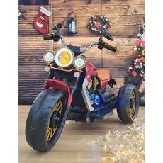 Vintage Moto Red - ელექტრო მოტოციკლი ტყავის სავარძლით