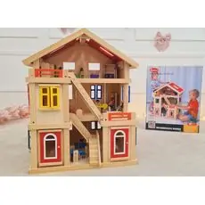 Wooden Doll House With Accsesoriess  - ხის თოჯინის სახლი ავეჯით