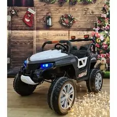 Buggy Explorer Jeep White - ელექტრო მანქანა კაუჩუკის საბურავებით