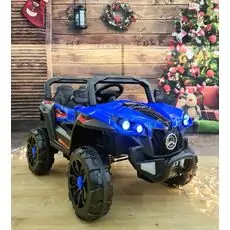 Polaris Off-Road Jeep Blue  - ელექტრო მანქანა ტყავის სავარძლით