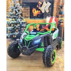 RC Racing Super Car Green - ელექტრო მანქანა ტყავის სავარძლით და კაუჩუკის საბურავებით