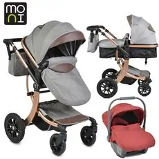 Cangaroo Sofie Dark Grey With Red Car Seat 3x1 ტრანსფორმერი ეტლის კომპლექტი
