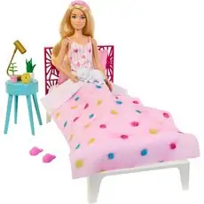 Barbie Doll and Bedroom Playset - ბარბის სათამაშო თოჯინა აქსესუარებით