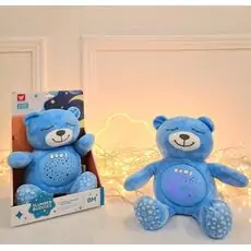 Fluffy Bear Blue - რბილი მუსიკალური სათამაშო დათვი