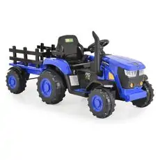 Moni Tractor With Trailer Rancher Blue - სათამაშო ელექტრო ტრაქტორი მისაბმელით