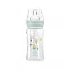 KikkaBoo Glass Feeding Bottle Jungle King Mint 240 ml  ახალშობილის ბოთლი