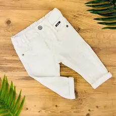 Simple Jeans Trousers White ახალშობილის შარვალი