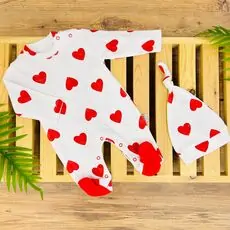 Baby Romper Red Hearts რომპერი