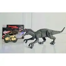 Velociraptor grey SM190S სათამაშო დინოზავრი დისტანციური მართვით ორთქლის გამოშვების ეფექტით