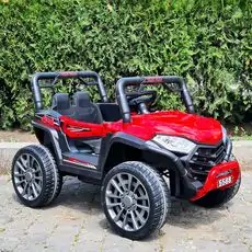 Buggy Jeep Painted Red - ელექტრო მანქანა კაუჩუკის საბურავებით