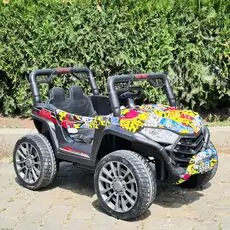Buggy Jeep Painted Yellow - ელექტრო მანქანა კაუჩუკის საბურავებით