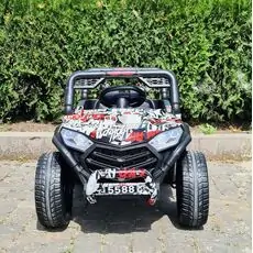 Buggy Jeep Painted White - ელექტრო მანქანა კაუჩუკის საბურავებით