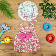 Little Grapefruit Dress Set Pink საბავშვო კაბის კომპლექტი
