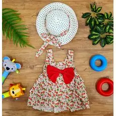 Little Cherry Dress Set Red საბავშვო კაბის კომპლექტი