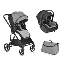 Moni 3 In 1 Set Marbella Grey საბავშვო ტრანსფორმერი ეტლის კომპლექტი