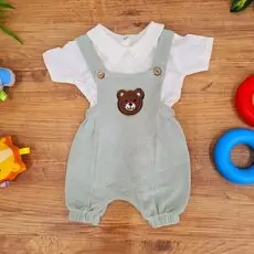 Cute Teddy Bear Overalls  -კომბინიზონი