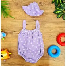 Bodysuit Beautiful Flowers Purple ჩვილის ბოდე