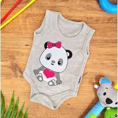 Bodysuit Pretty Panda Grey ჩვილის ბოდე