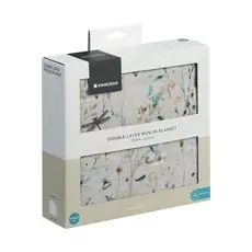 KikkaBoo Double layer muslin blanket Dreamy Fields Grey ორფენიანი ახალშობილის პლედი