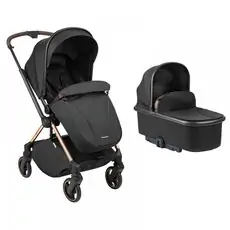 KikkaBoo Lanah 2in1 With Carrycot Black საბავშვო ეტლის კომპლექტი