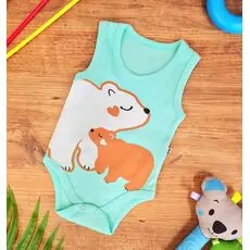 Bodysuit Mother And Child Bear Blue ჩვილის ბოდე