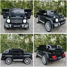 Mercedes Benz Painted Black - ელექტრო მანქანა კაუჩუკის საბურავებით და ტყავის სავარძლით
