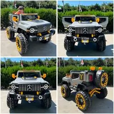 Mercedes Jeep Electric Car Grey - ელექტრო მანქანა კაუჩუკის საბურავებით