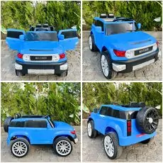 Toyota Off Road Electric Car Blue - ელექტრო მანქანა კაუჩუკის საბურავებით