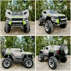 Big Electric Jeep Shark Power Grey - ელექტრო მანქანა კაუჩუკის საბურავებით