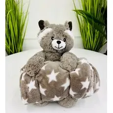 Koopman Fluffy Raccoon And Blanket - რბილი სათამაშო ენოტი და პლედი