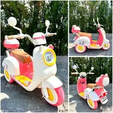 Retro Style Cute Motorcycle White - ელექტრო მოტოციკლი