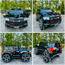 Toyota Jeep Electric Car Painted Black - ელექტრო მანქანა კაუჩუკის საბურავებით