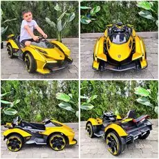 Lamborghini V12 Sports Car Painted Yellow - ელექტრო მანქანა