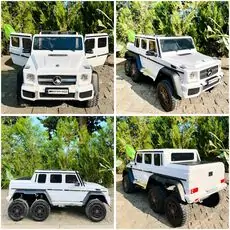 Mercedes Benz G65 White - ელექტრო მანქანა კაუჩუკის საბურავებით და ტყავის სავარძლით