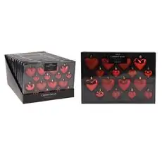 Christmas Hanging Decoration Heart Red ნაძვის ხის სათამაშოები