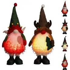 Christmas Gnome With Warm White Led საახალწლო დეკორაცია განათებით