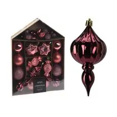 Christmas Hanging Decoration Ball Dark Pink ნაძვის ხის სათამაშოები