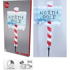 Christmas Guide Board North Pole საახალწლო დეკორაცია განათებით