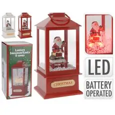 Christmas Decoration Lantern With Santa And Warm Led საახალწლო დეკორაცია განათებით