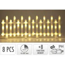 Christmas  Shining Fence 8 PCS With 192 Led საახალწლო მანათობელი ღობე