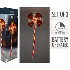 Christmas Ground Lamp Lollipops With 60 Led საახალწლო აქსესუარი განათებით