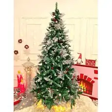 Christmas Tree With Cone And Berries საახალწლო ნაძვის ხე დათოვლილი ბოლოებით გირჩით და კენკრით 240 სმ (OT2076)