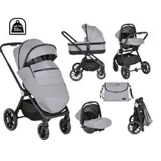 Cangaroo 4 in1 Christiano Grey - საბავშვო ეტლის კომპლექტი