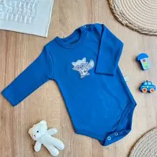 Raccoon Bodysuit Dark Blue -  ჩვილის ბოდე