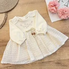 Miniborn Flower Button Dress - საბავშვო კაბა